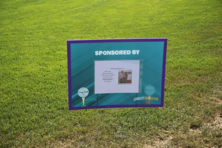 Hole sponsor sign at Ben's Longball Classic 2026 (photo 40 of 218)