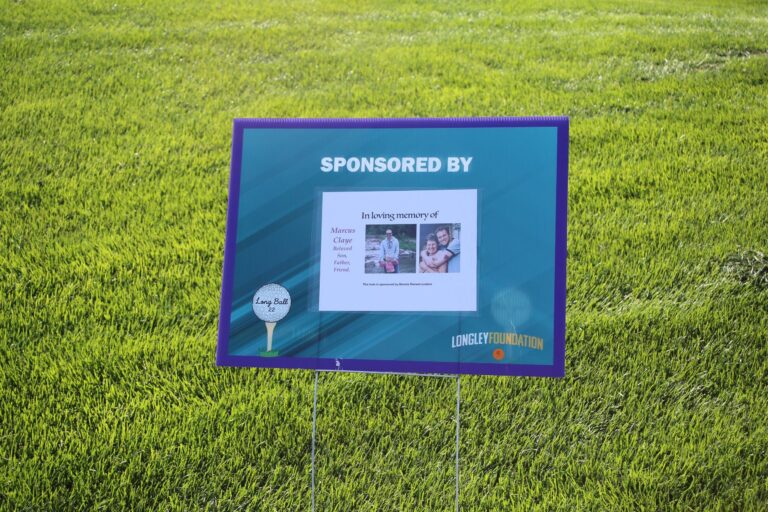 Hole sponsor sign at Ben's Longball Classic 2026 (photo 42 of 218)