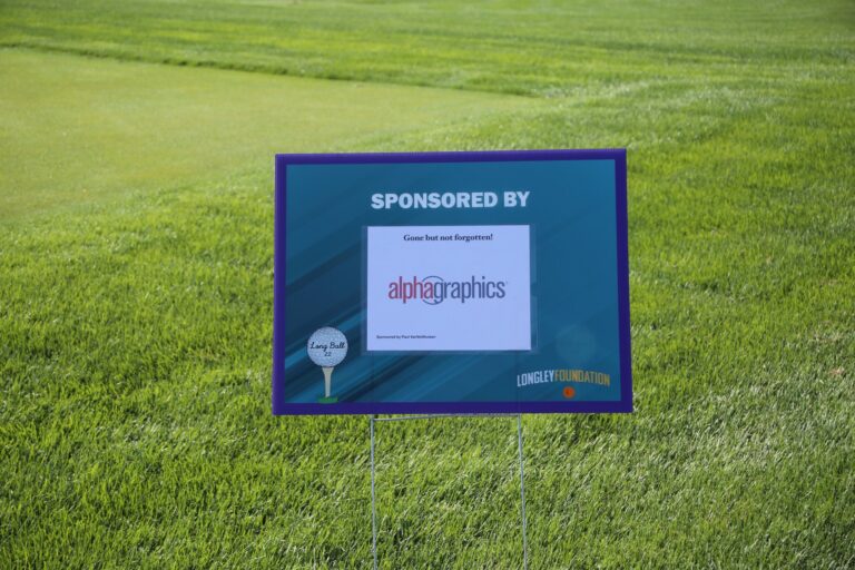 Hole sponsor sign at Ben's Longball Classic 2026 (photo 46 of 218)