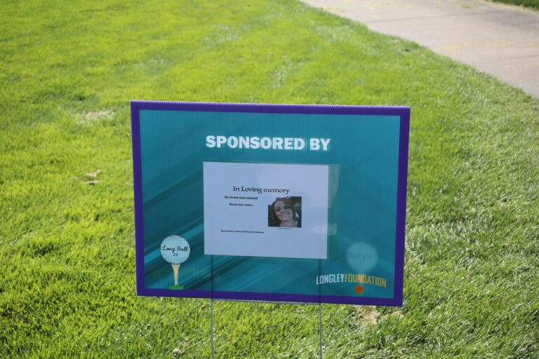 Hole sponsor sign at Ben's Longball Classic 2026 (photo 47 of 218)
