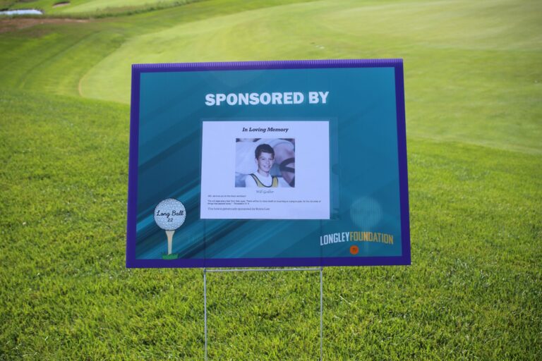 Hole sponsor sign at Ben's Longball Classic 2026 (photo 55 of 218)
