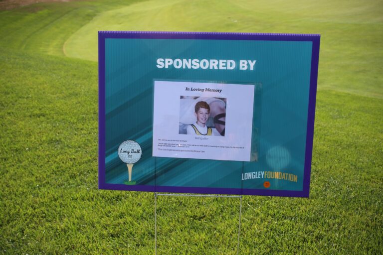 Hole sponsor sign at Ben's Longball Classic 2026 (photo 56 of 218)