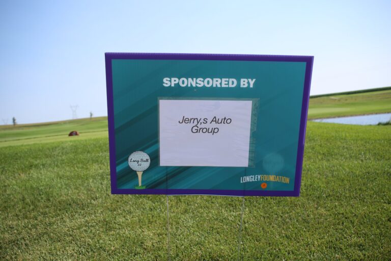 Hole sponsor sign at Ben's Longball Classic 2026 (photo 57 of 218)