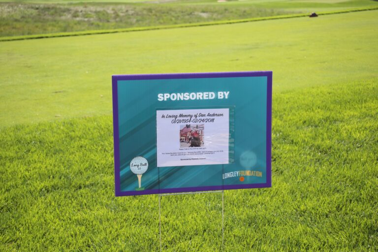 Hole sponsor sign at Ben's Longball Classic 2026 (photo 98 of 218)