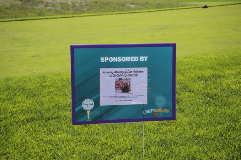 Hole sponsor sign at Ben's Longball Classic 2026 (photo 100 of 218)