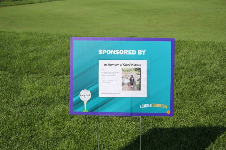 Hole sponsor sign at Ben's Longball Classic 2026 (photo 109 of 218)