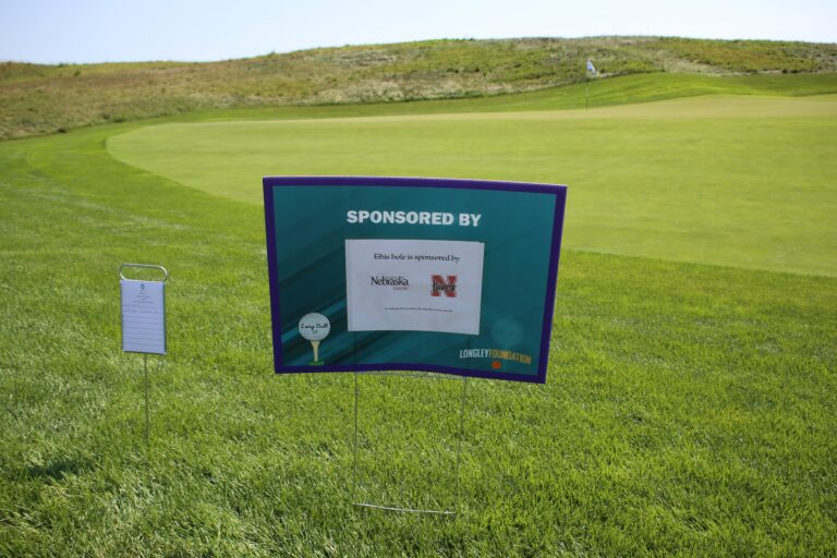 Hole sponsor sign at Ben's Longball Classic 2026 (photo 111 of 218)
